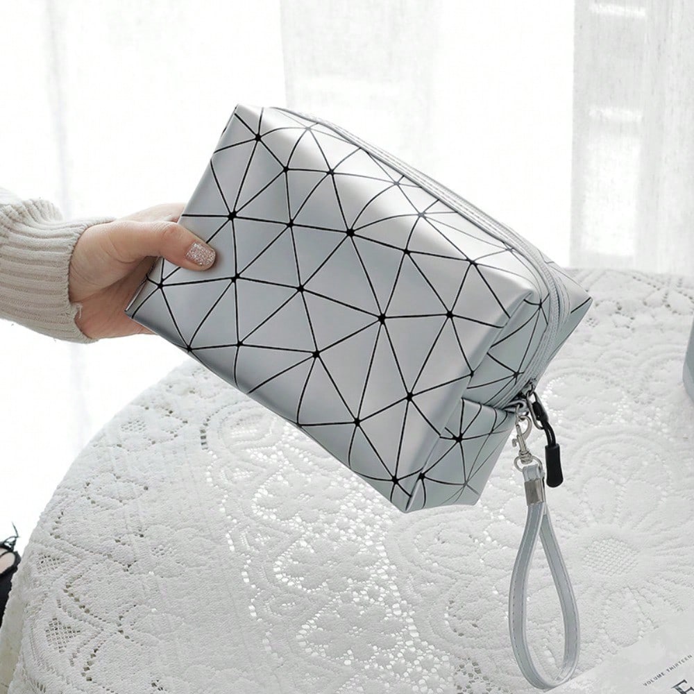 Tech Accessories Designer - Geometric Luminous Makeup Bag Aesthetic Toiletry