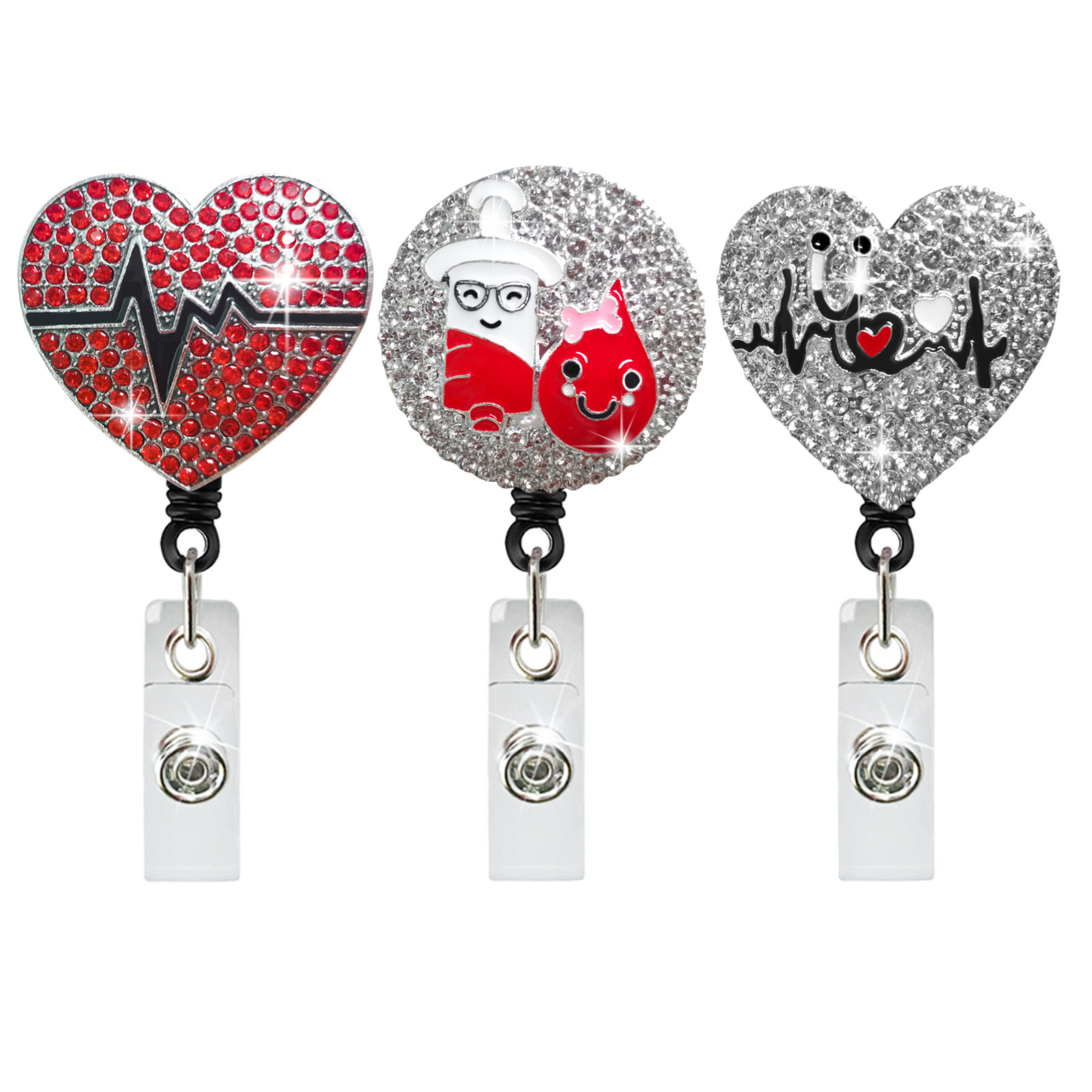 Xray Tech Accessories - Rhinestone Heart Shape EKG Syringe Stethoscope