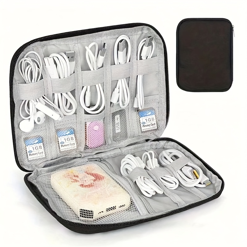 Tech Accessories For Travel - Travel Cable Organizer Case: 1pc, Multi-Pocket,