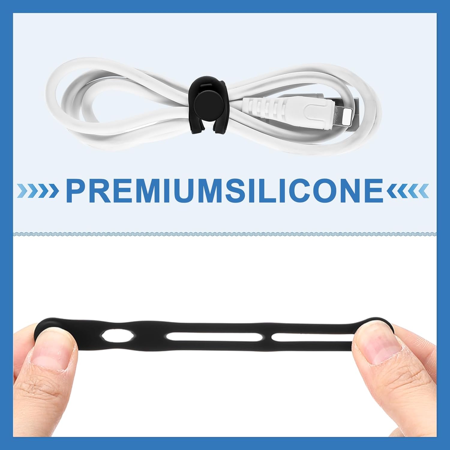 42 Pcs Silicone Cable Ties Reu - огляд і ціна Travel Cable Organizer