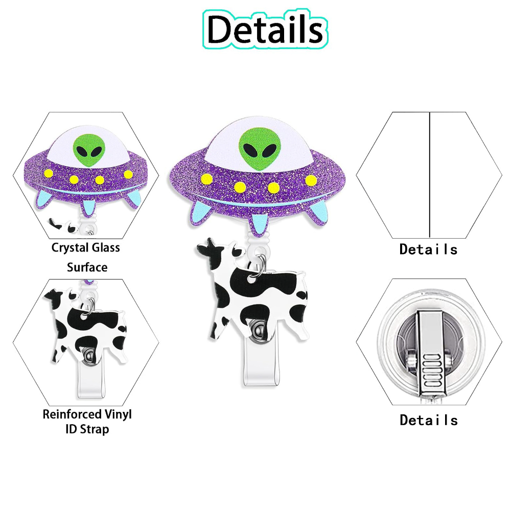 Glitter Alien Badge Holder Cut - огляд і ціна Xray Tech Accessories