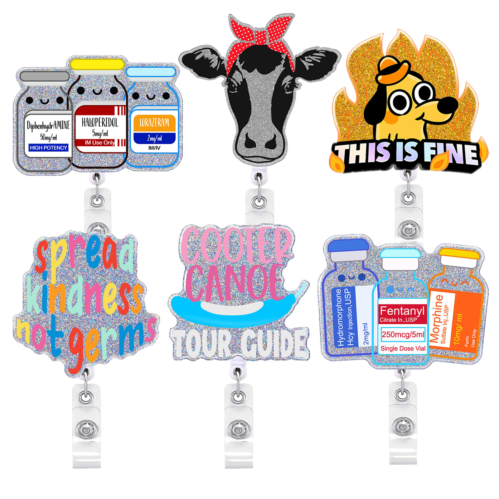 New Glitter Acrylic Nurse Badg - огляд і ціна Xray Tech Accessories