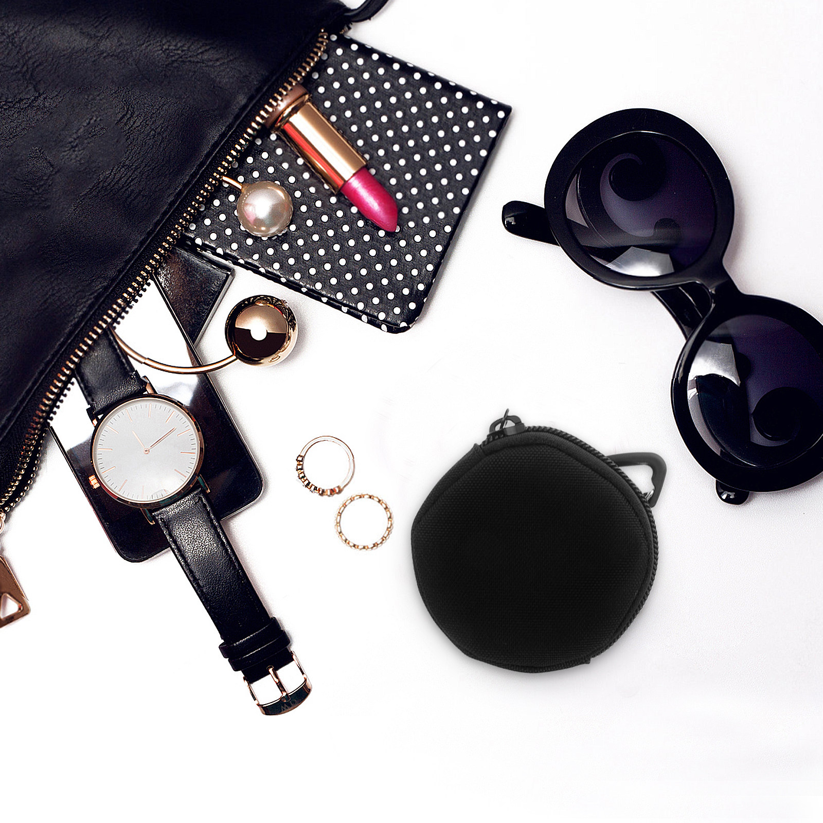 Mini Round Zipper Storage Pouc - огляд і ціна Travel Cable Organizer